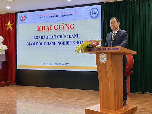 Đ/C. Đặng Thanh Hải - Tổng Giám đốc Tập đoàn CN Than - Khoáng sản Việt Namphát biểu chỉ đạo lớp học